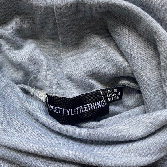 Shein Grey Turtle Neck Sleeveless Crop Top - Picture 2 of 3